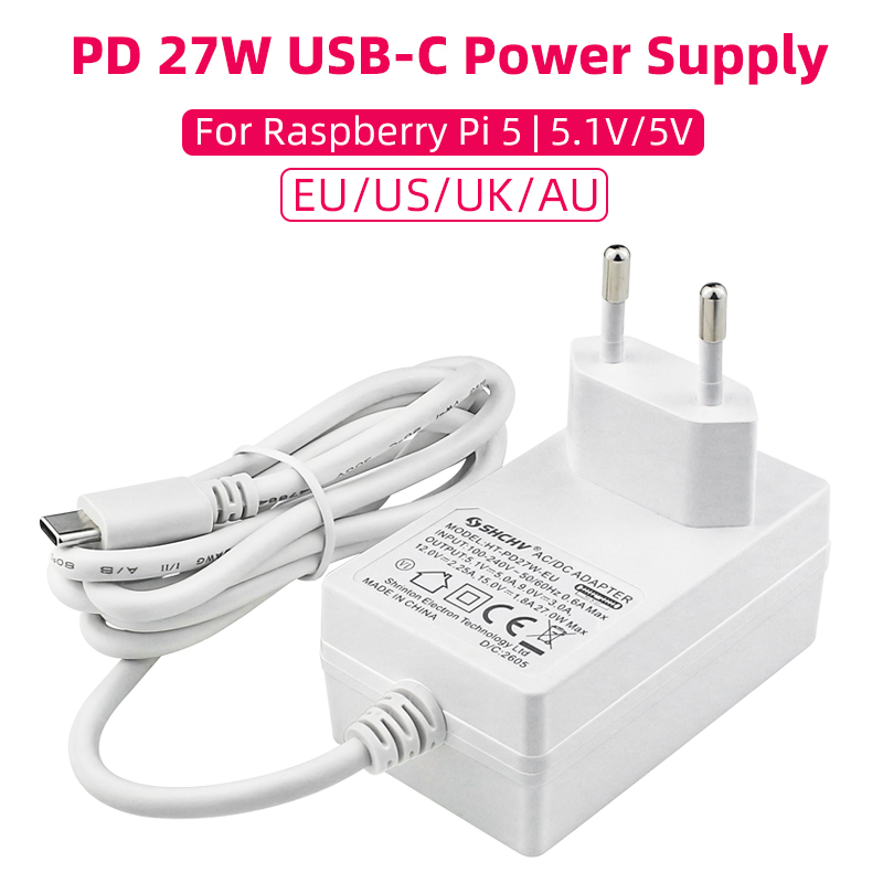 Pi Power Supply - Raspberry Pi 5 5.1V 5A مصدر