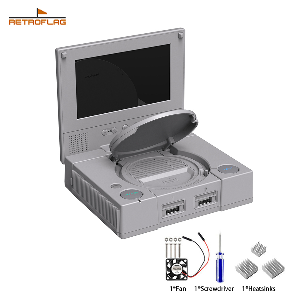 Pi 4 Case - علبة ريتروفلاج بيستيشن مع شاشة LCD