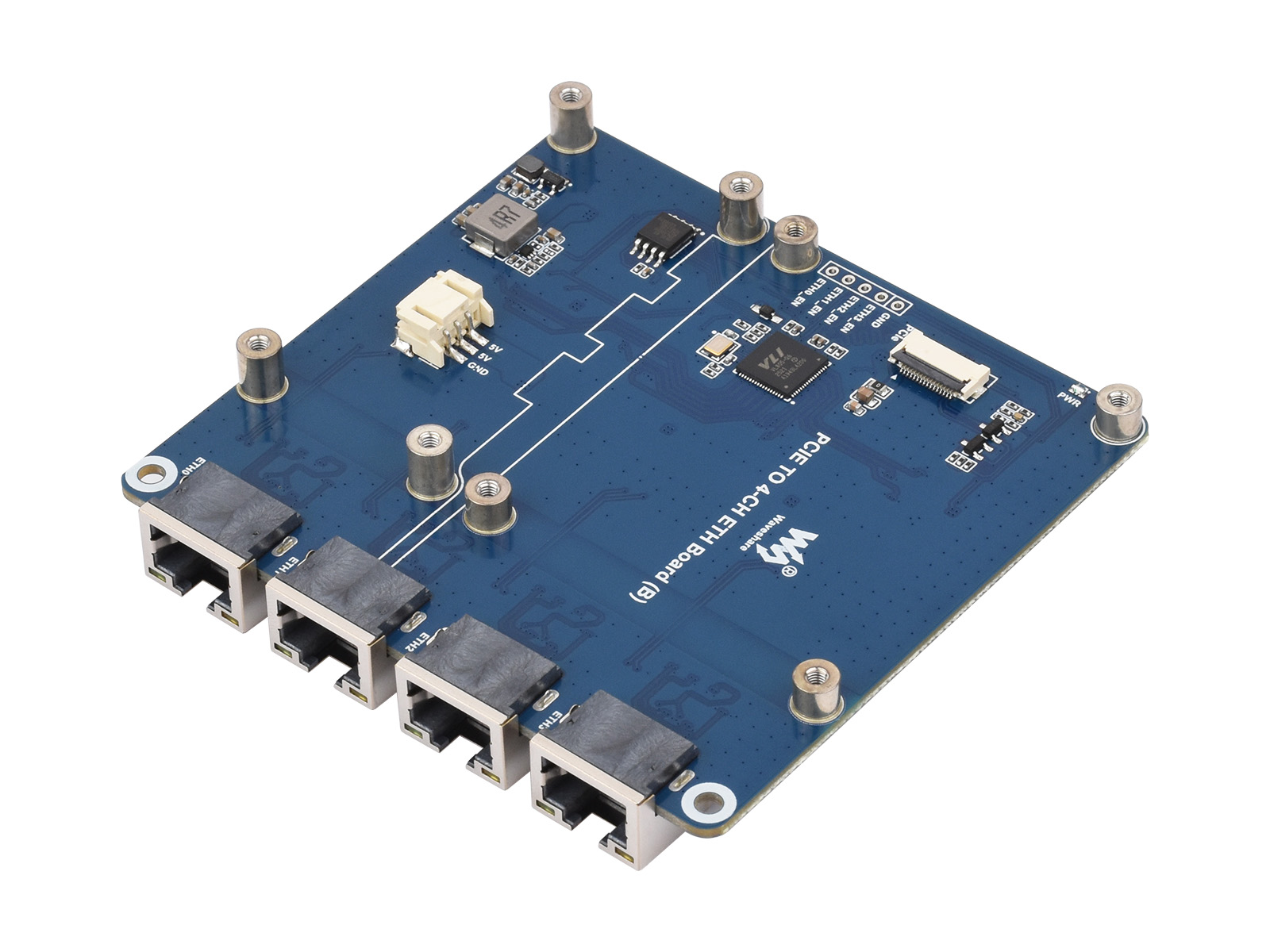 Waveshare PCIe TO 4-Ch Gigabit - مراجعة Raspberry Pi 5 وسعره